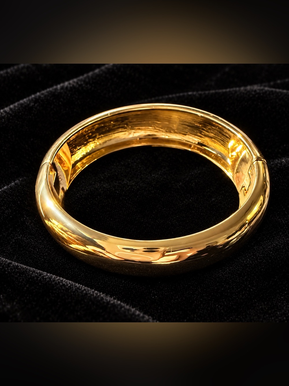 Wide Gold Oval Clamper Bracelet - Picture 3 of 6